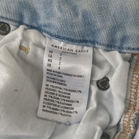 AE American Eagle women’s Jean Shorts 2 High Rise Shorts Next Level Stretch - Picture 5 of 6